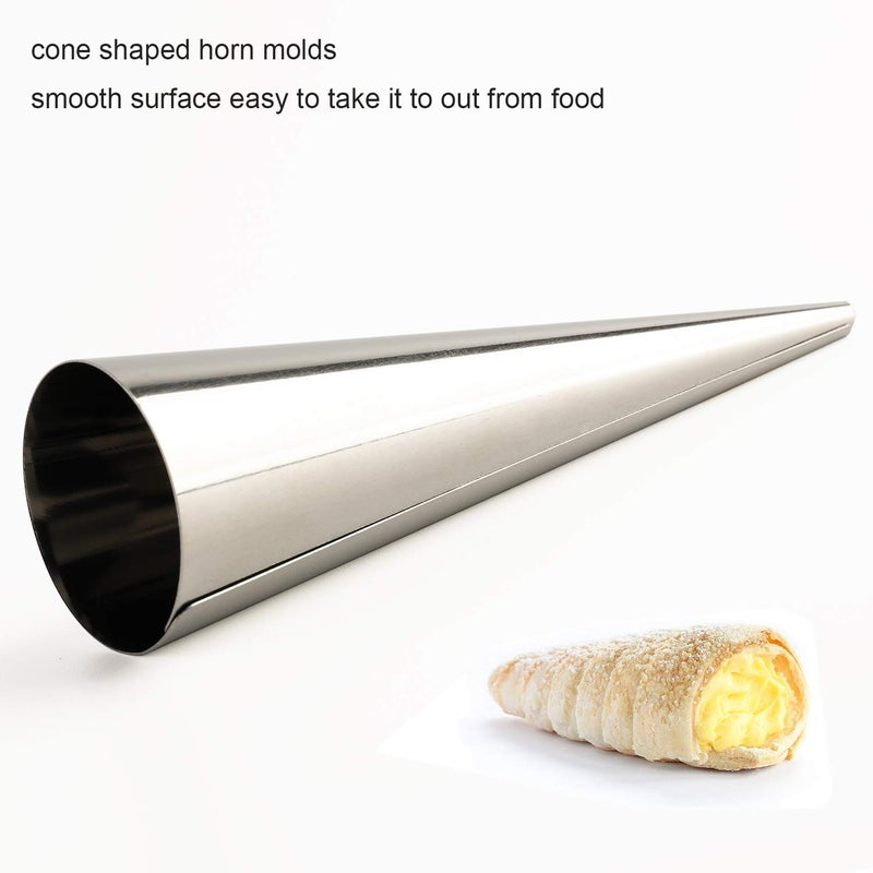 forkmannie Cream Horn Molds Stainless Steel Cone Tubular Shaped Mold for Cannoli Tubes Croissant (cream cone) - Image 4
